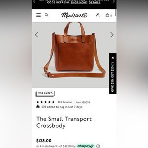Madewell Leather Small Transport Crossbody Purse